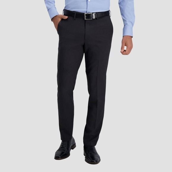 Haggar H26 Men's Charcoal Gray Premium Stretch Slim Fit Dress Pants - 36W X 32L - Picture 1 of 7